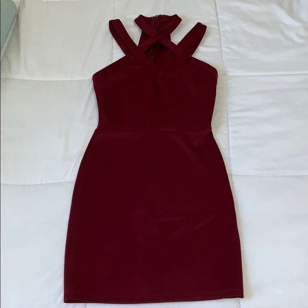 Burgundy tight dress